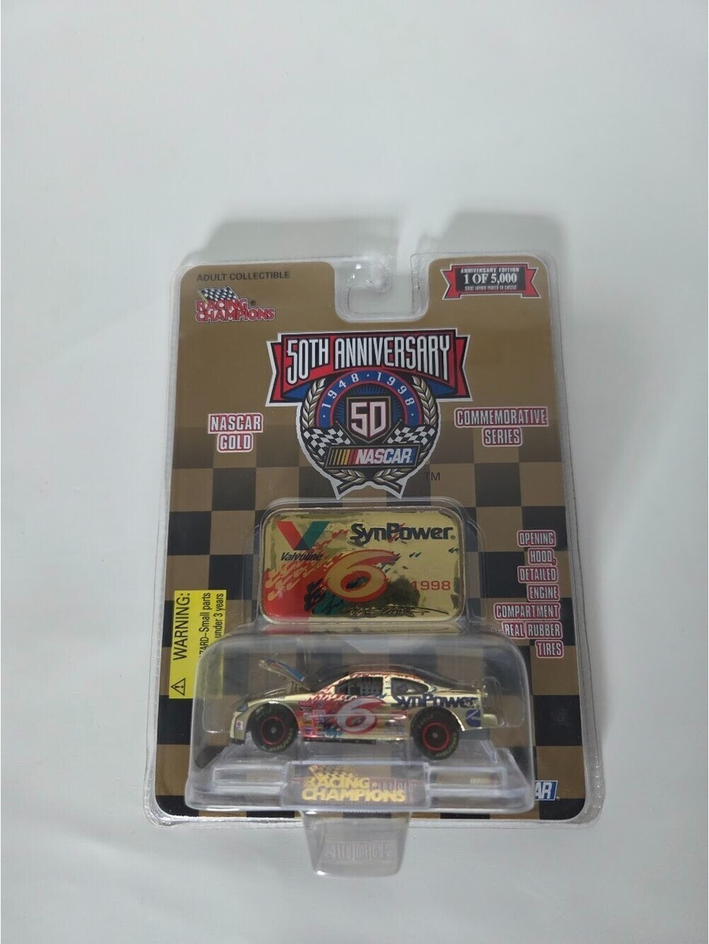 Racing Champions 50th NASCAR Gold Car Mark Martin #6 SynPower 1 of 5000 MOC